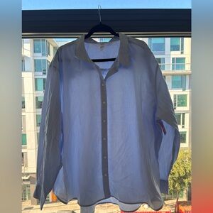 Spanx Light Blue Button-Up Shirt